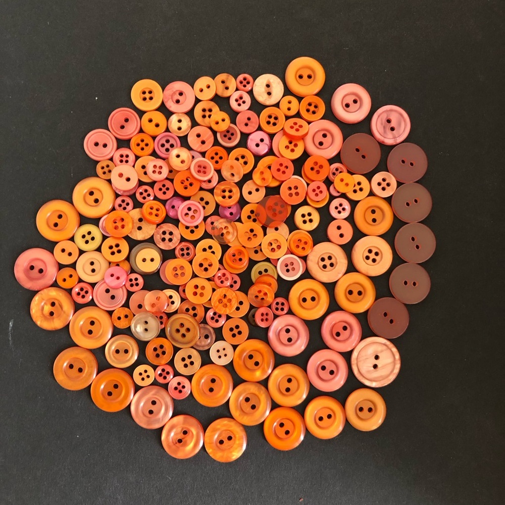 150 Plus Vintage Orange Mother Of Pearl Buttons